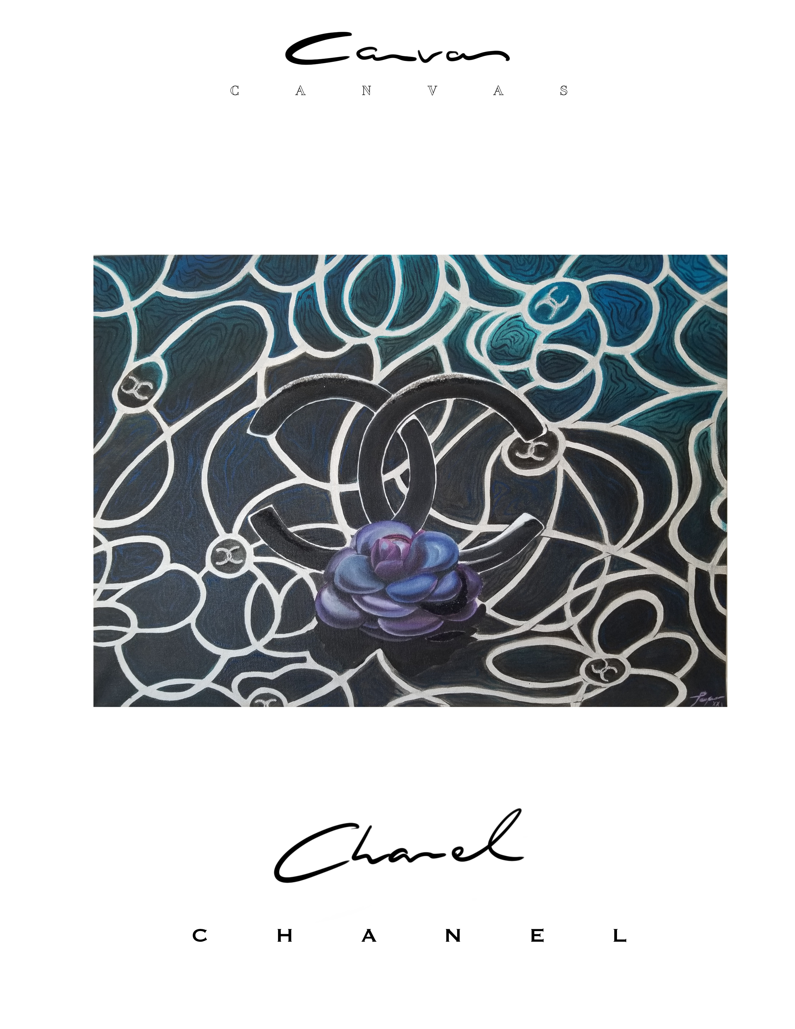 Chanel by Benjamin Bel Air, oil on Canvas, mixed media 2023